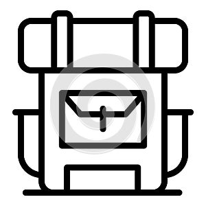 Hiking backpack icon outline vector. Travel eco