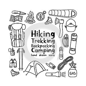 Hiking and backpacking equipment set