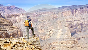 Hiking on Balkony Walk trail in Jebel Shams, Oman