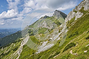 Hiking in the Belianske Tatras mountain, Slovakia