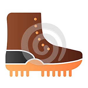 Hiking boot flat icon. Shoe color icons in trendy flat style. Footwear gradient style design, designed for web and app