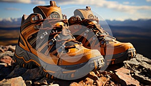 Hiking boot pairs with nature, adventure, and exploration generated by AI