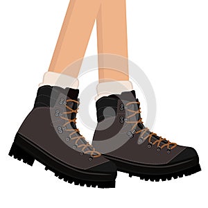 Hiking Boots vector photo