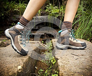 Hiking Boots On Female Hiker