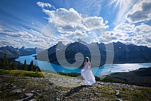 Hiking in Canadian Rockies.