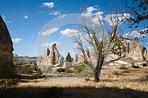 Cappadocia valleys and deserts, famous rocks and cave houses