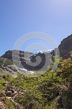 Hiking close to the glacier. Adventure in San Carlos de Barilochein close to RÃ­o Negro, Argentina. Beautiful landscapes around t