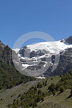 Hiking close to the glacier. Adventure in San Carlos de Barilochein close to RÃ­o Negro, Argentina. Beautiful landscapes around t