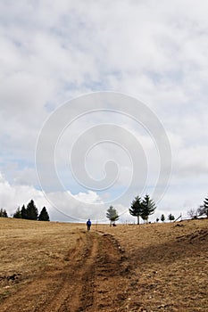 Hiking on a cloudy day