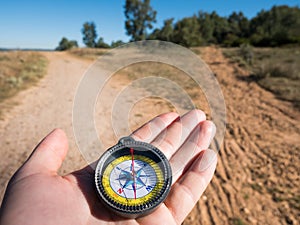 Hiking with compass