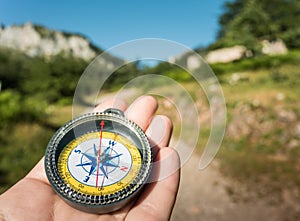 Hiking with compass
