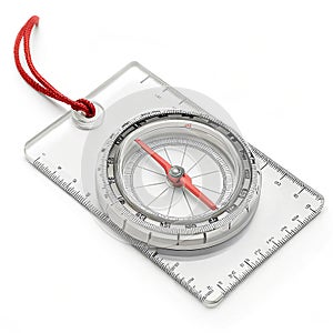 Hiking compass with clear baseplate