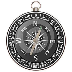 hiking compass isolated on white background vector illustration