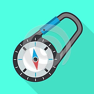 Hiking compass tool icon, flat style