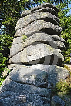 Hiking destination Baerenstein, rock at the border triangle - Austria