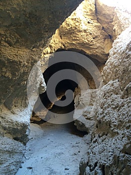 Hiking Dry Mud Wash in Arroyo Tapiado Mud Caves in Anza Borrego State Park photo