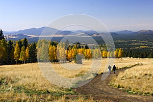 Hiking in fall color Flagstaff Arizona