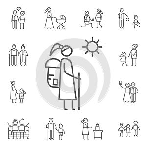 Hiking, family icon. Family life icons universal set for web and mobile