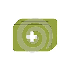 Hiking first aid kit, vector illustration in flat style