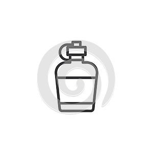 Hiking flask line icon