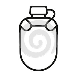 Hiking flask vector icon. Travel canteen sign.