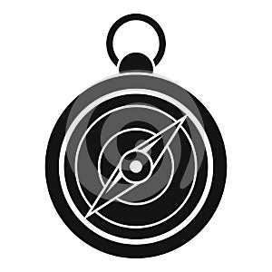 Hiking hand compass icon, simple style