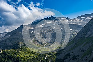 Hiking in the high mountains