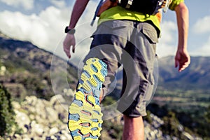 Hiking hiking or running with backpack shoes sole