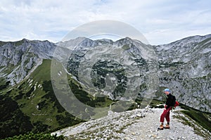 Hiking in Hochschwab Mountains  Hochschwabgebirge  Steiermark  Austria photo