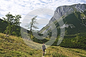 Hiking in Hochschwab Mountains  Hochschwabgebirge  Steiermark  Austria photo