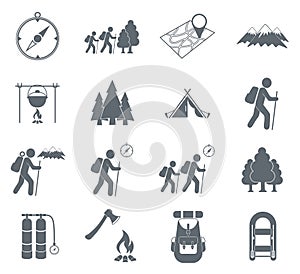 Hiking icon illustration isolated vector