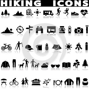 Hiking icon set.