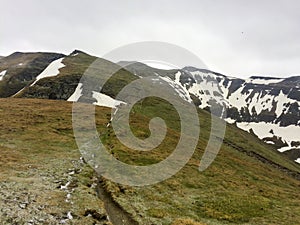 Hiking on a late day of winter on Bucegi mountains