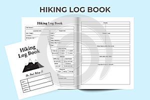 Hiking log book KDP interior. Tour and Travel information tracker notebook template. KDP interior journal. Trail location and