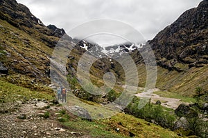 Hiking Lost Valley in Scotland