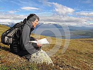 Hiking with map