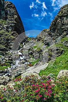 Hiking in the Monviso valleys between streams, waterfalls and flowery pastures