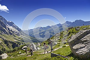 Hiking in the Mony Blanc area, summer time