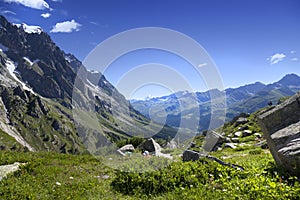 Hiking in the Mony Blanc area, summer time