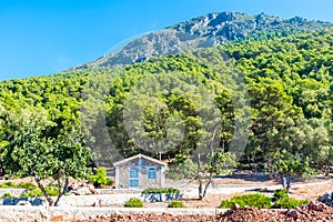 Hiking in Morocco`s Rif Mountains under Chefchaouen city, Morocco, Africa