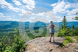 Hiking mount van hoevenberg in the adirondack mountains near Lake Placid NY