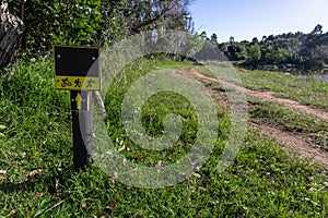 hiking and mountain bike trail sign