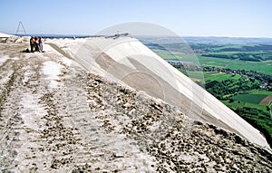 Hiking on a  mountain of salt close to Merkers in Thuringia