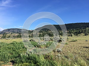 Hiking in the mountains near the city of Kamloops