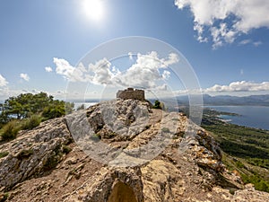 Hiking in mountrains of Alcudia, Mallorca, or Majorca, Balearic Islands, Spain