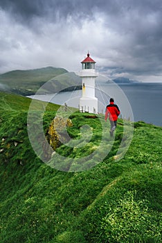 Tourismus nächste Leuchtturm Färöisch inseln 