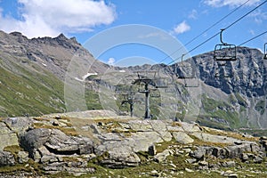 Hiking in MÃ¶lltaler Glacier area, high mountains, glacier, waterdams and cows on pastures