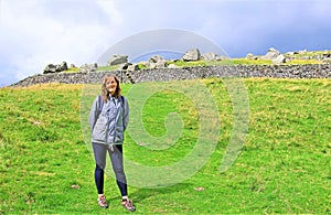 Hiking through the Norber Erratics, in Austwick, North Yorkshire.