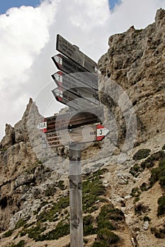 Hiking path on Dolomites