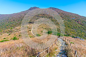 Hiking path leading to the top of Mudeungsan mountain near Gwangju, Republic of Korea